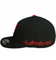 Boné Quiksilver Flexfit Emb Square Preto Vermelho - 518822 - loja online