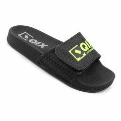 Chinelo Slide Qix Velcro Preto/Verde - 515914 - comprar online