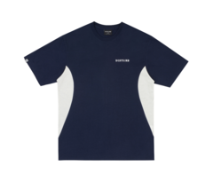 Camiseta Disturb Azul Marinho Com Recorte Em Branco - 518214
