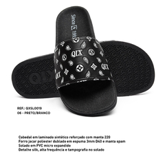 Chinelo Slide Qix Preto/Branco - 515915