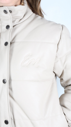 Campera Puffer de Cuero Ecológico Cream - comprar online