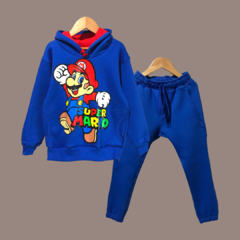 BUZO FRISA MARIO BROS AZUL Bendita Toulouse Kids