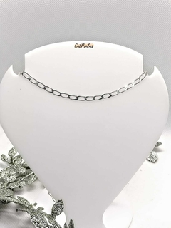 Colar Choker Cartier Elo Longo, Em Prata 925. - comprar online