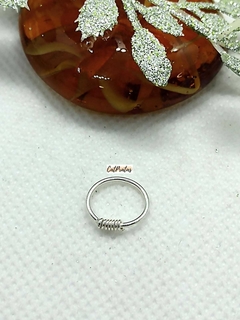 Piercingn Argola De Orelha, Com Detalhe De Mola, Prata 925.