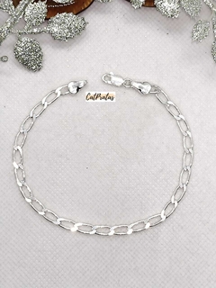 Pulseira Masculina Grumet Elo Longo, Em Prata 925.