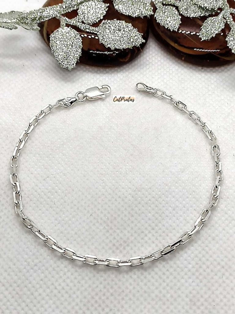 Pulseira de Prata 925 Elo Cartier 3mm