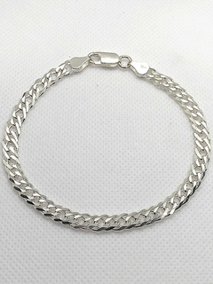 Pulseira Masculina Grumet Elo Duplo, Em Prata 925. - CatPratas