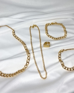 Conjunto Simple Dourado + Pulseira de BRINDE!