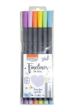 Caneta Fineliner BRW - Cores Pastel - Kit com 4 canetas - comprar online