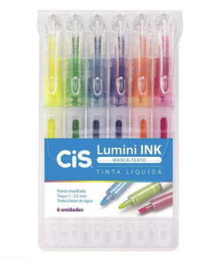 Marca texto CIS Lumini Ink com 6 cores