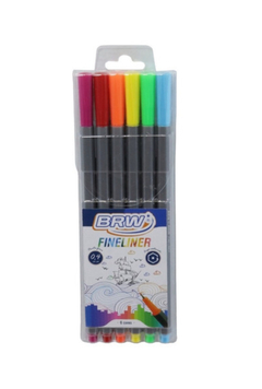 Caneta Fineliner BRW - Cores Básicas - Kit com 4 canetas