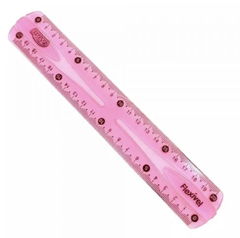 Régua flexível 20 cm cores azul e rosa BRW - Pink Blue Paper