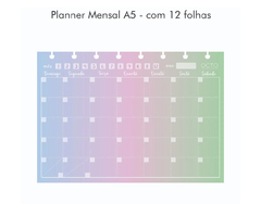 Refil planner mensal Colors para caderno de disco A5 Octo