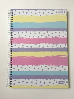 Caderno universitário 96 folhas São Domingos - Pink Blue Paper