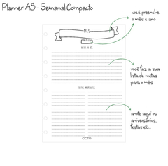 REFIL Planner COMPACTO OCTO - para caderno de disco P