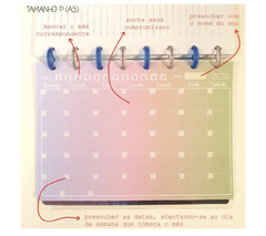 Refil planner mensal Colors para caderno de disco A5 Octo - comprar online