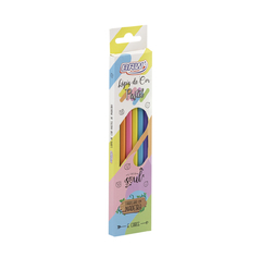 Lápis de cor tom pastel BRW - 6 cores