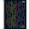 Caderno Colegial 1 Matéria Neon Kori 80 Folhas