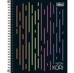 Caderno Colegial 1 Matéria Neon Kori 80 Folhas