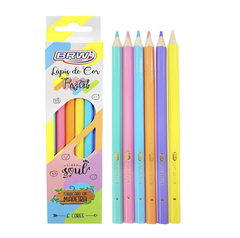 Lápis de cor tom pastel BRW - 6 cores - comprar online