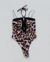 Body lycra animal print con puntilla