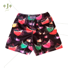 Beach Shorts Infantil Barco Preto - comprar online