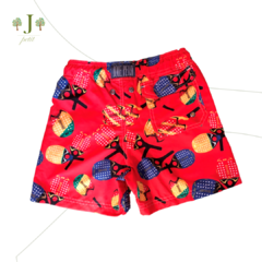 Beach Shorts Infantil Raquete Tenis Vermelho - comprar online