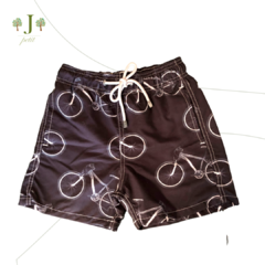 Beach Shorts Infantil Bicicleta Preta