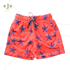 Beach Shorts Infantil Estrela Roxa