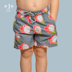 Beach Shorts Infantil Pitaya Cinza - comprar online