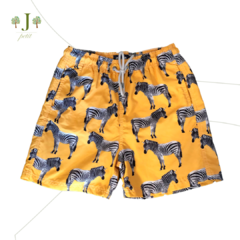 Beach Shorts Adulto Zebra Amarela