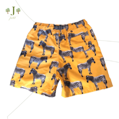Beach Shorts Infantil Zebra Amarela - comprar online