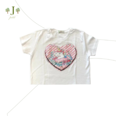 Camiseta Aplique Unicornio Coração - comprar online