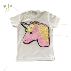 Camiseta Aplique Unicornio Paete