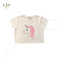 Camiseta Aplique Unicornio Rosa