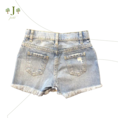 Shorts Saia Jeans Azul Claro Olho Grego - comprar online
