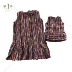 Vestido Criança E Boneca Tweed