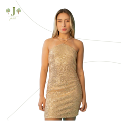 Vestido Paete Alcinha Adulto Dourado - comprar online