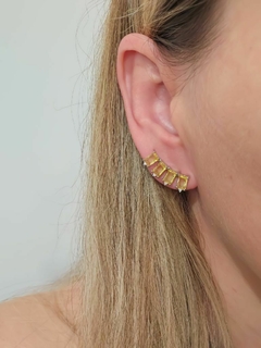 Brinco Ear Cuff Retângulos - Citrino na internet