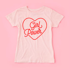 Camiseta Girl Power Rosa [infantil e adulto] - Nuvem Coração