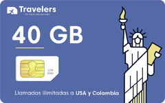 Sim Card 40GB ESTADOS UNIDOS y llamadas ilimitadas.