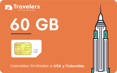 Sim Card 60GB ESTADOS UNIDOS y llamadas ilimitadas