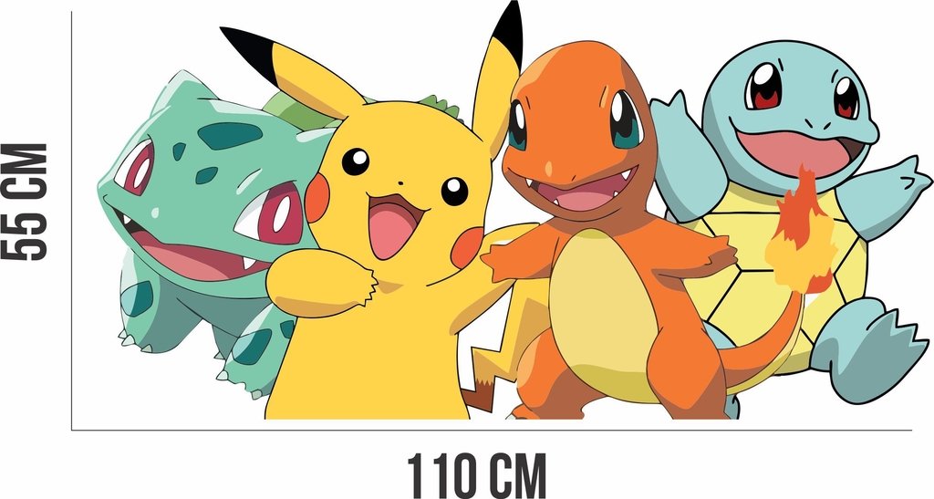 Adesivo de Parede Pokémon Iniciais - Artella Store
