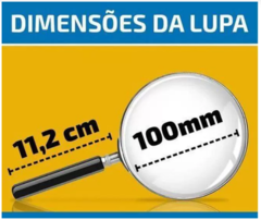 Lupa De Aumento Grande Lente Manual 100mm Leitura Estética - Mbtech - comprar online