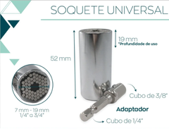 Soquete Universal 3/8 -7 A 19 Mm Adaptador Parafusadeira na internet