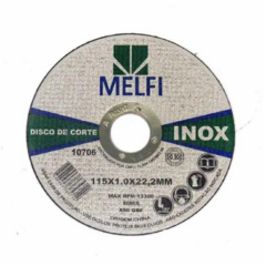 Disco De Corte Para Aço Inox 115X1,0X22,2Mm - Melfi