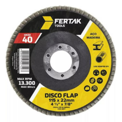 Disco Flap Fertak Tools grão 40 / 60 / 80 / 100 / 120