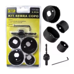 Kit Serra Copo 6 Peças Metal/ Madeira/ Plástico - Fertak