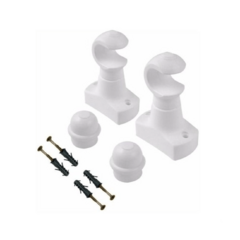 Kit Par de Suporte Para Varão de Cortina 19mm Branco - METAL ARTS