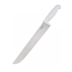 FACA DE CARNE / PEIXEIRA DE INOX 12'' CABO DE PLASTICO BRANCO